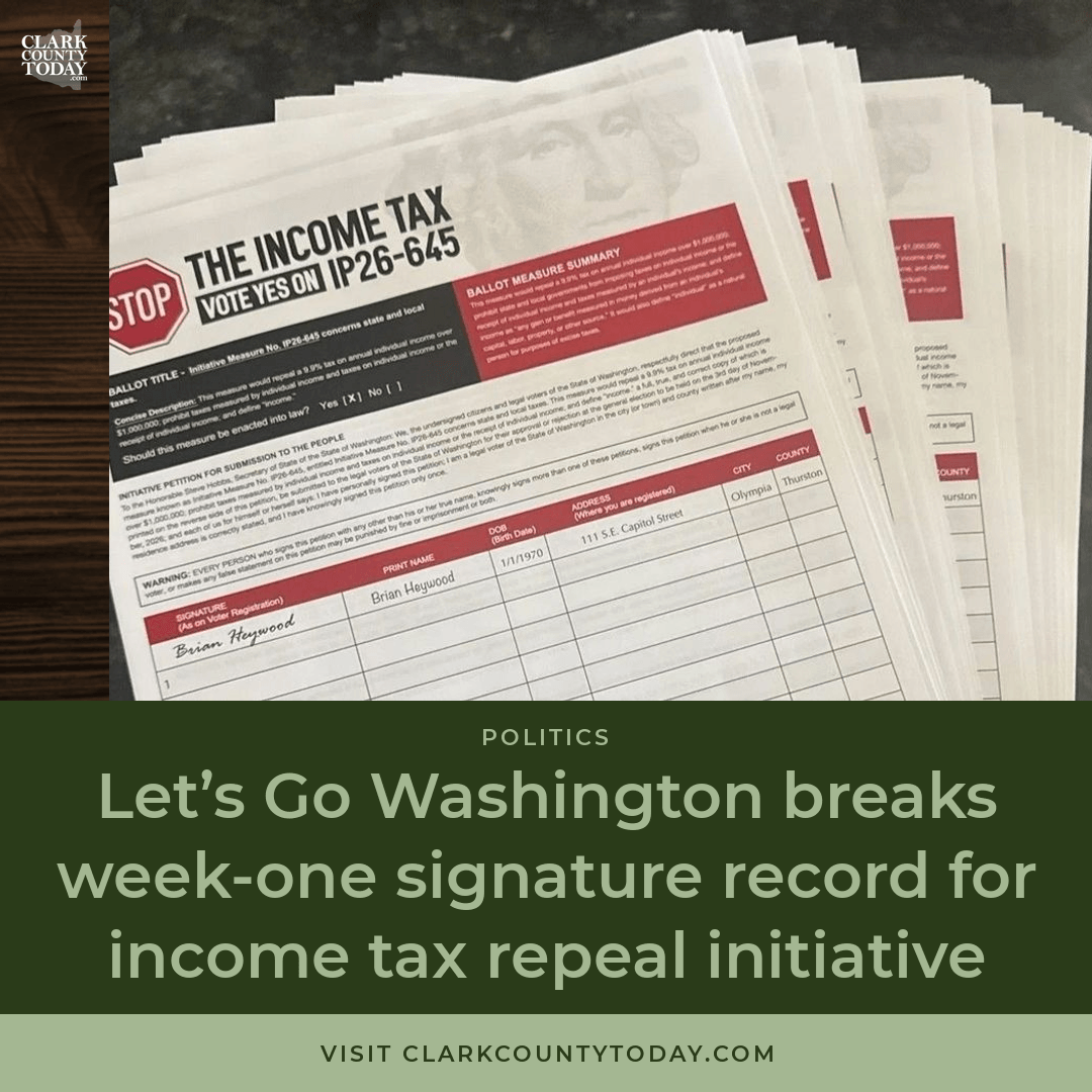 Income Tax Repeal Drive Breaks Week-One Signature Record