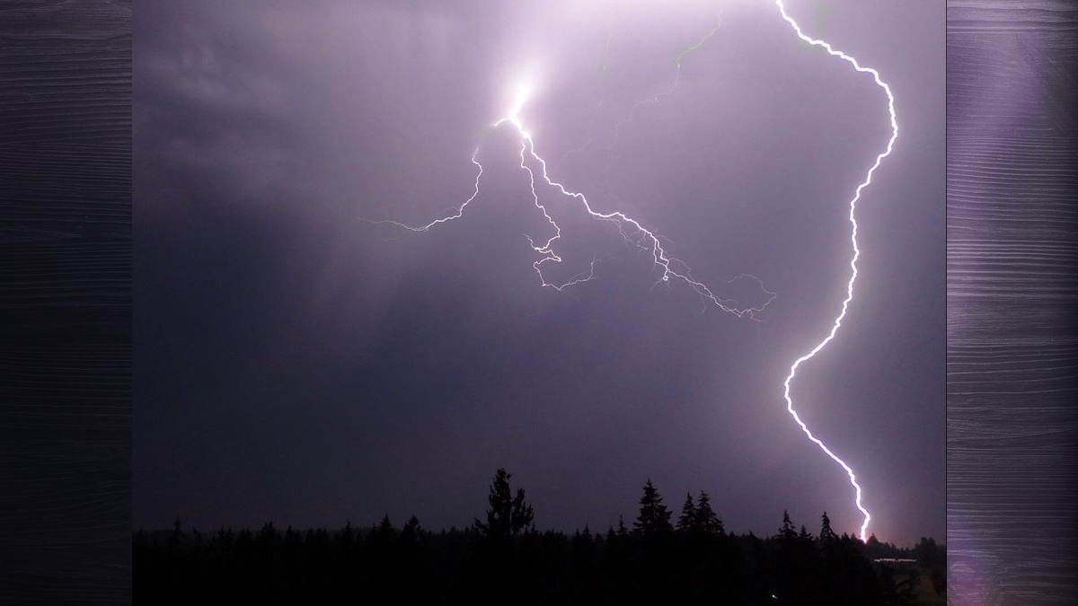 Lightning strikes Clark County in sunrise spectacle