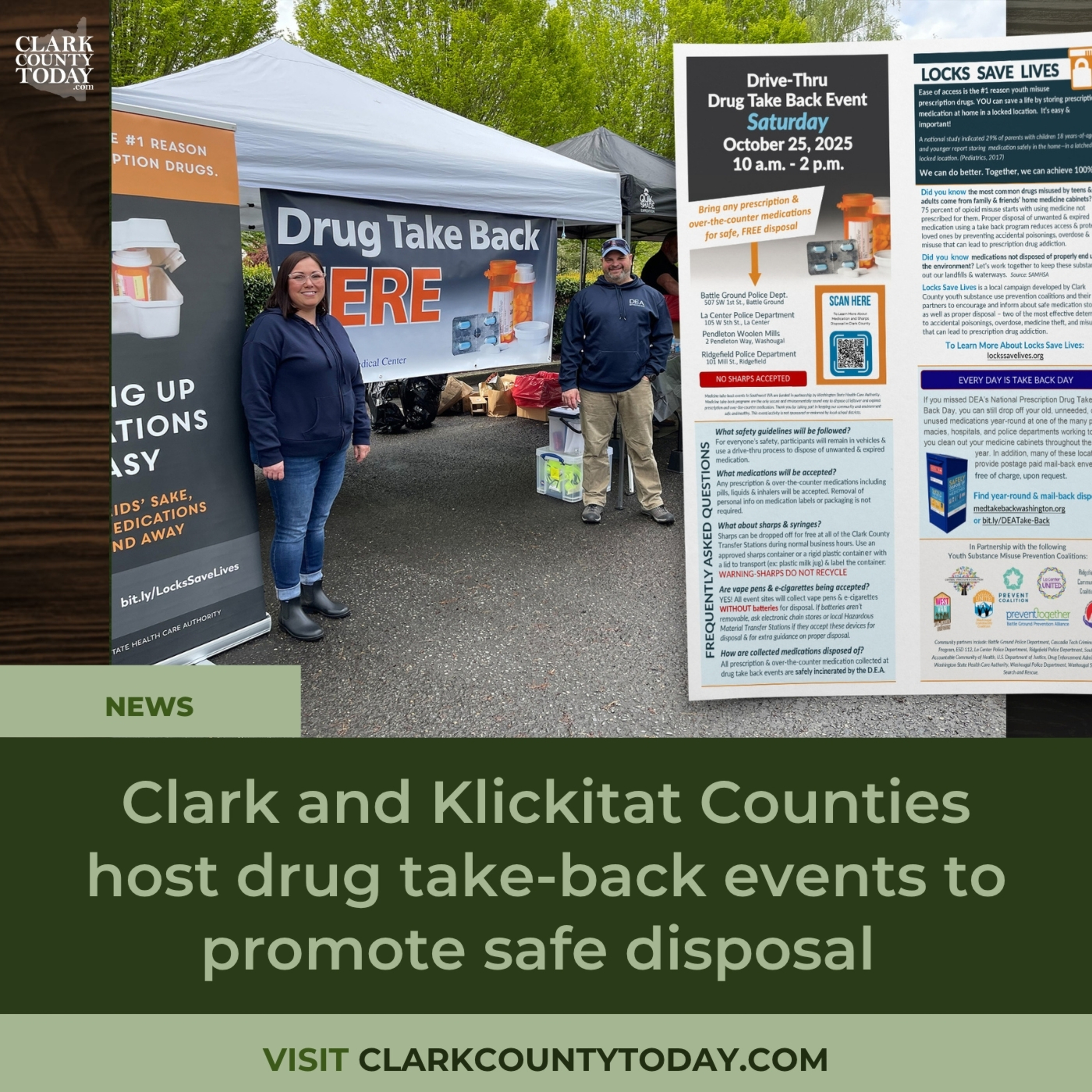 Clark and Klickitat Counties host drug take-back events to promote safe disposal
