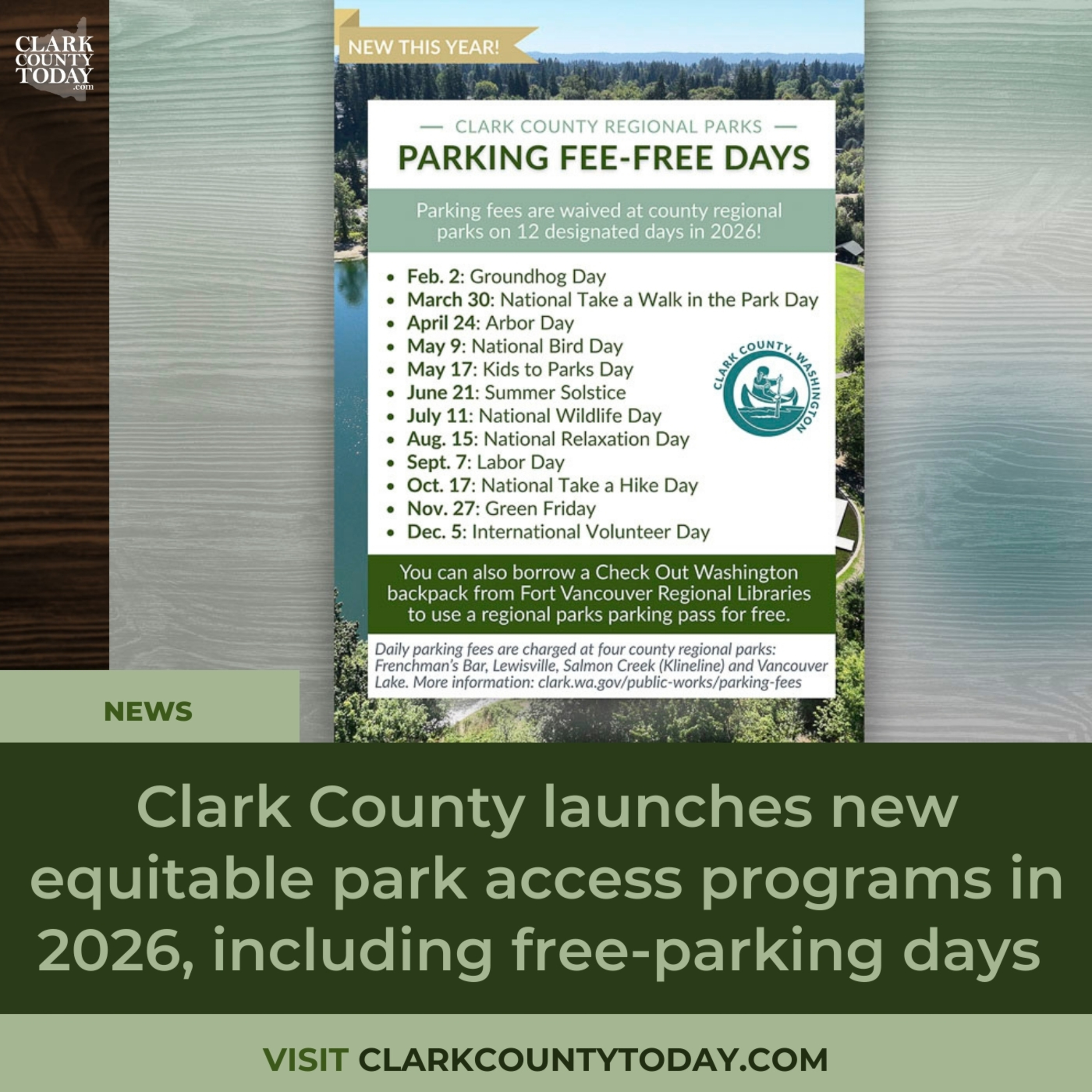 Clark County launches new equitable park access programs in 2026, including free-parking days episode artwork