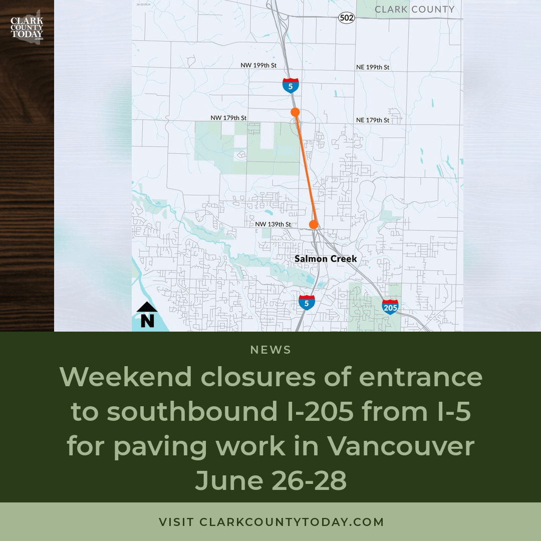 I-5 to I-205 Ramp Closes This Weekend in Vancouver