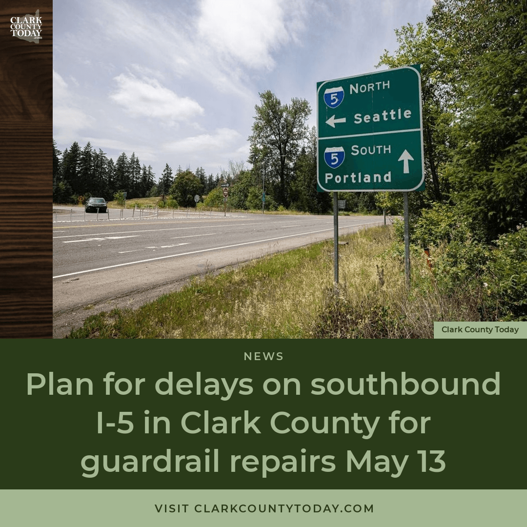 I-5 Lane Closure: Guardrail Repairs Near Ridgefield