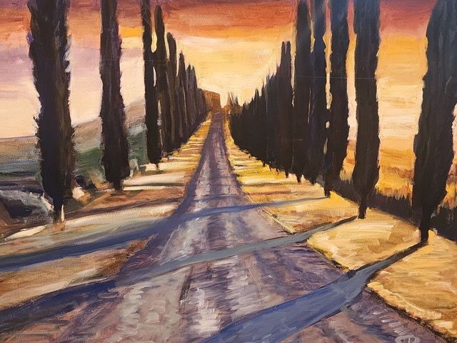“Pathway” 60x48 original oil and acrylic on canvas by Ray Baxter. 
