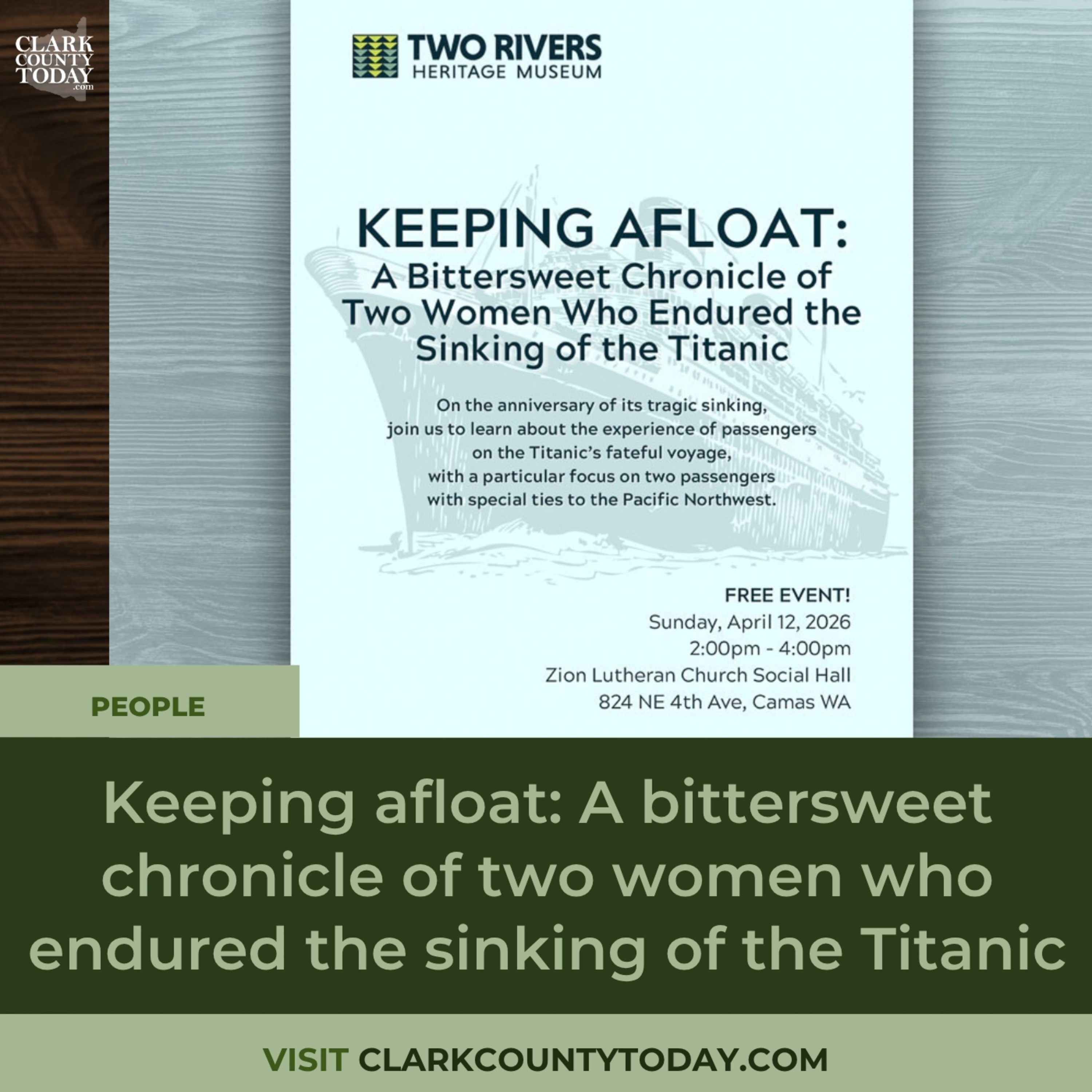 Pacific Northwest Titanic Survivor's Story Comes to Camas episode artwork