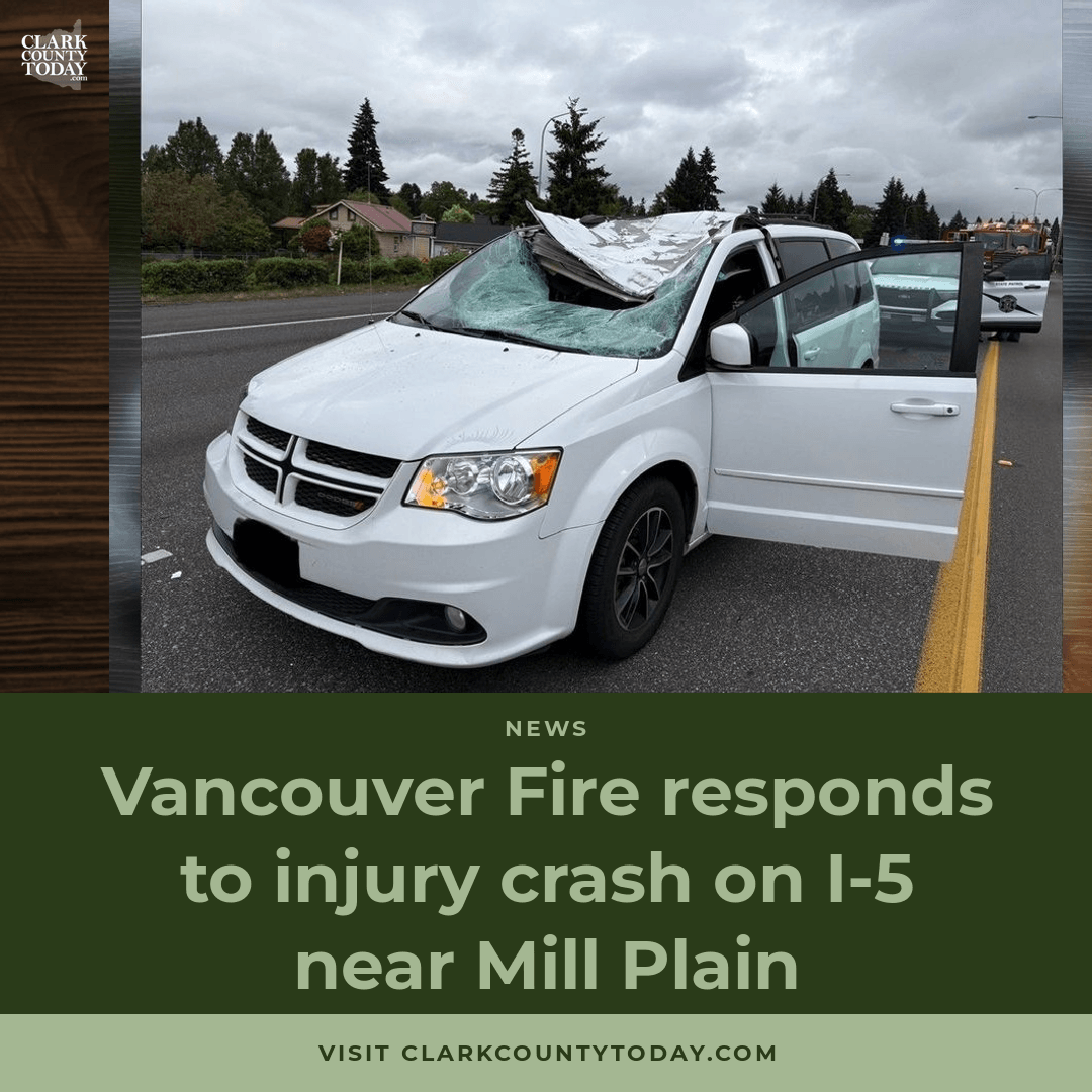 I-5 Crash: Detached Semi Tire Hits Minivan Near Mill Plain