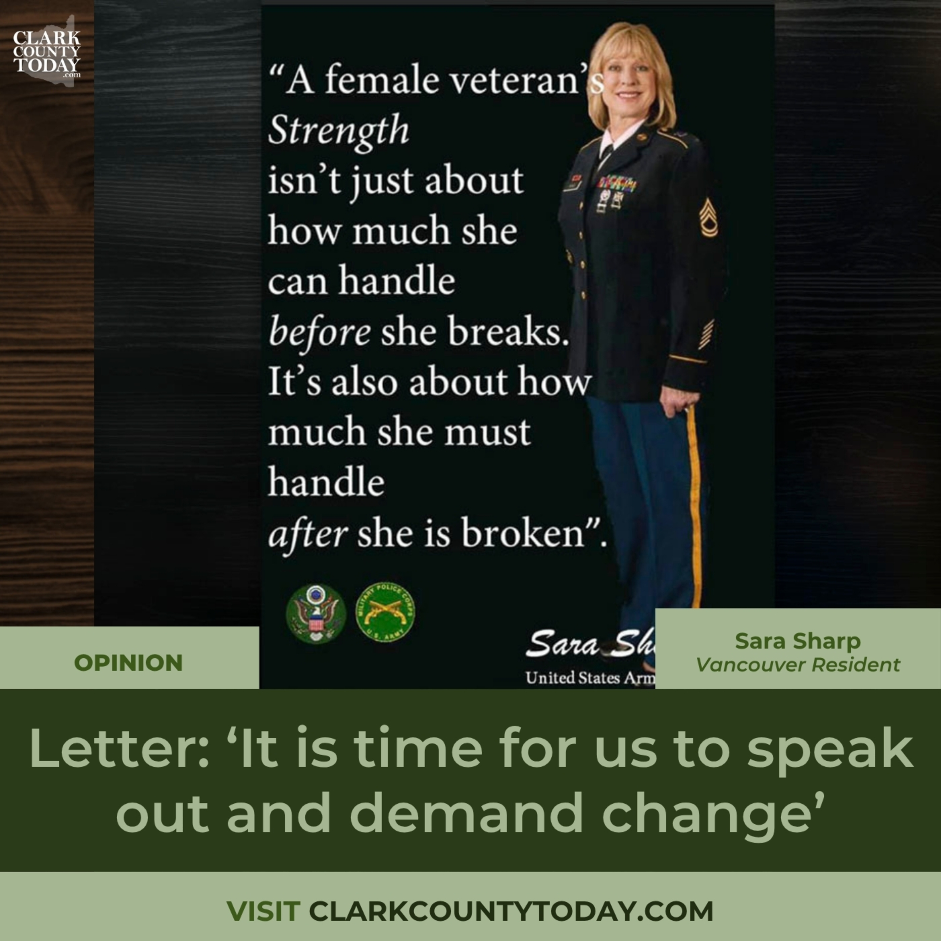 Letter: ‘It is time for us to speak out and demand change’