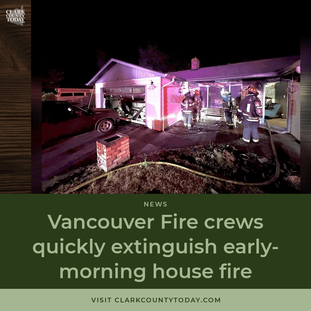 Vancouver Garage Fire Displaces Two, Dog Saves Resident