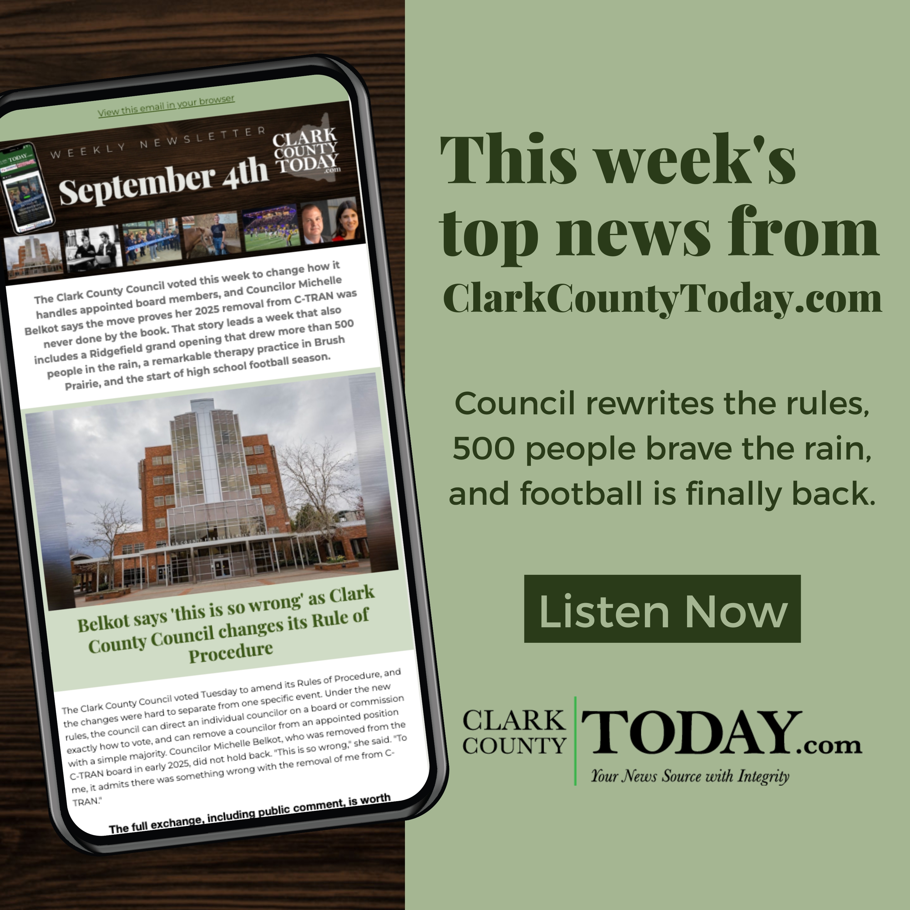 Clark County Today Newsletter Audio: Sept. 4, 2026