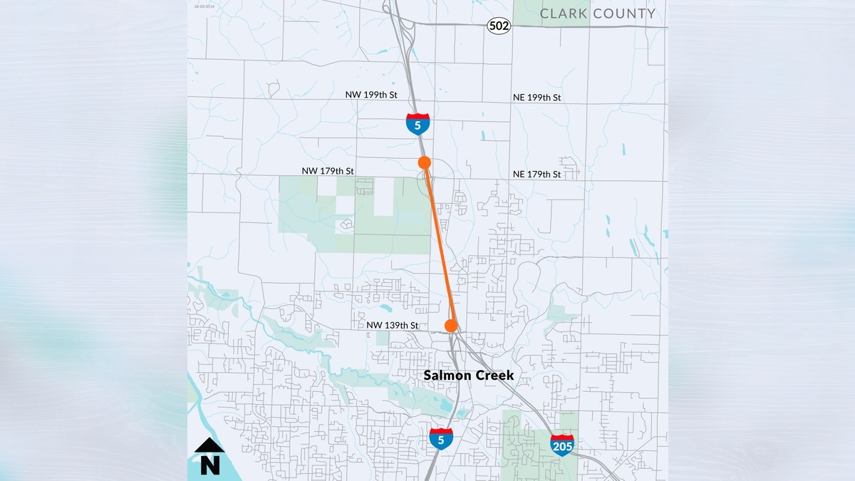 Southbound I-5 to I-205 connection closes for paving work in Vancouver July 10-11