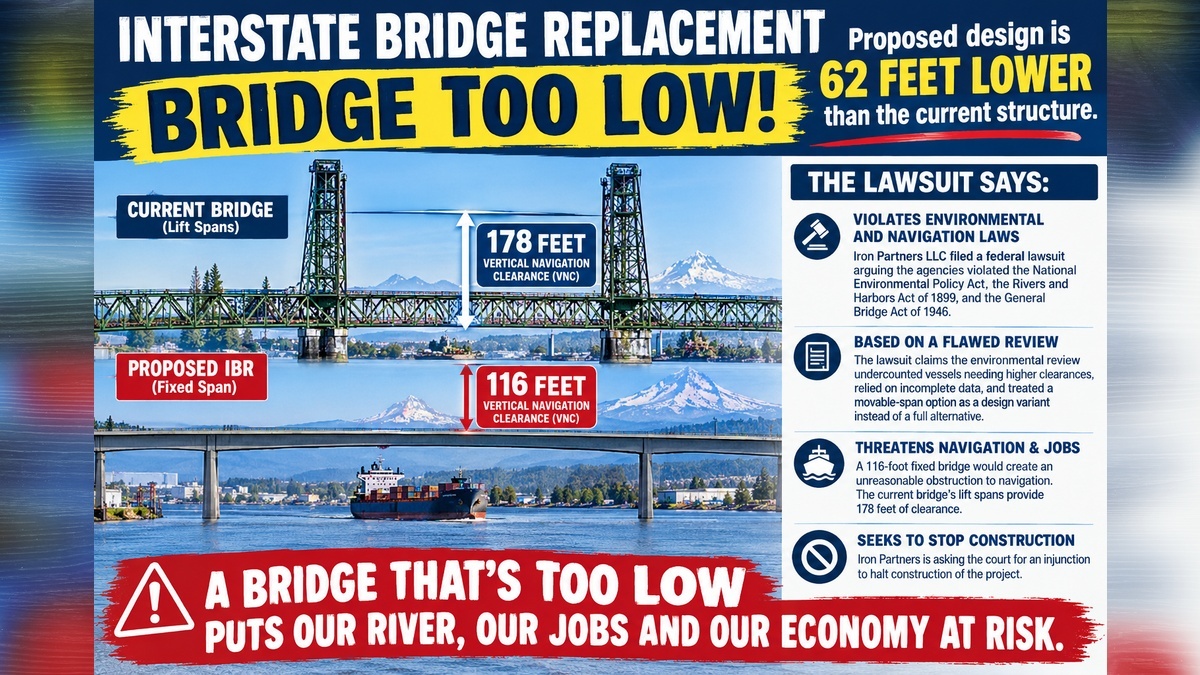 Opinion: Lawsuit filed to stop Interstate Bridge replacement project’s low design