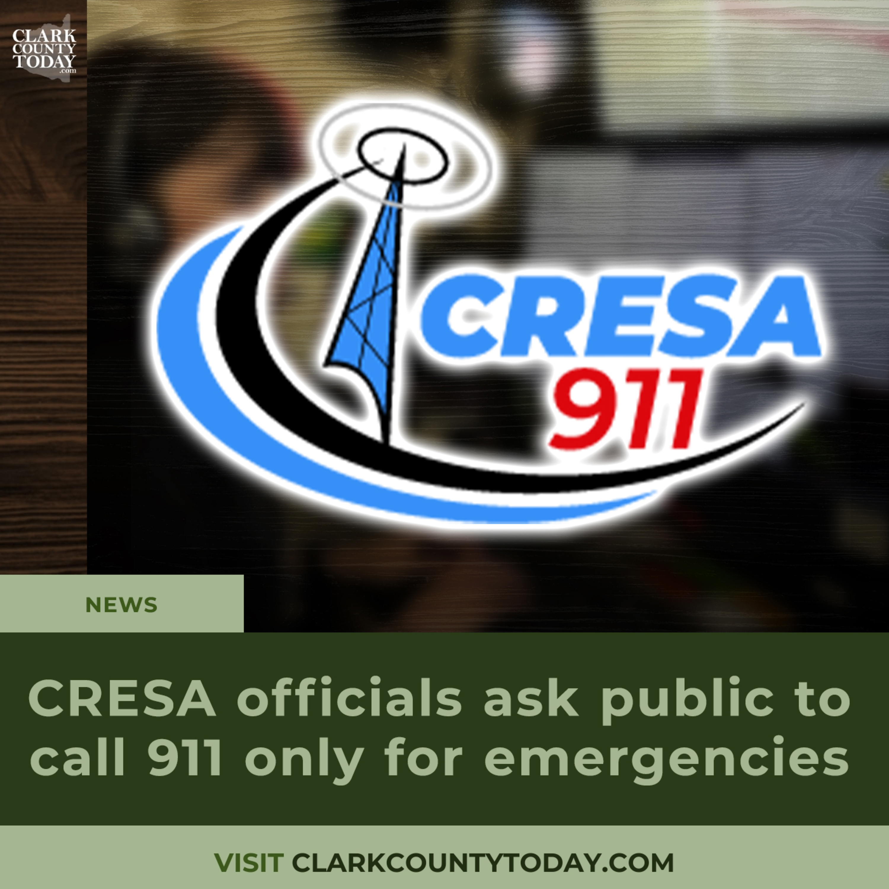 CRESA officials ask public to call 911 only for emergencies during weather events episode artwork