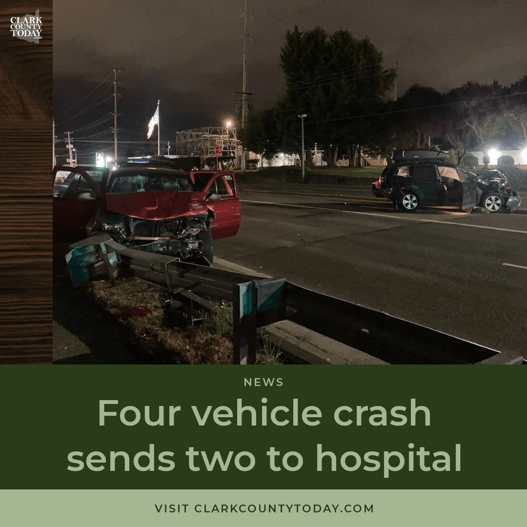 Four-Car Crash Injures Two on NE 78th Street in Vancouver