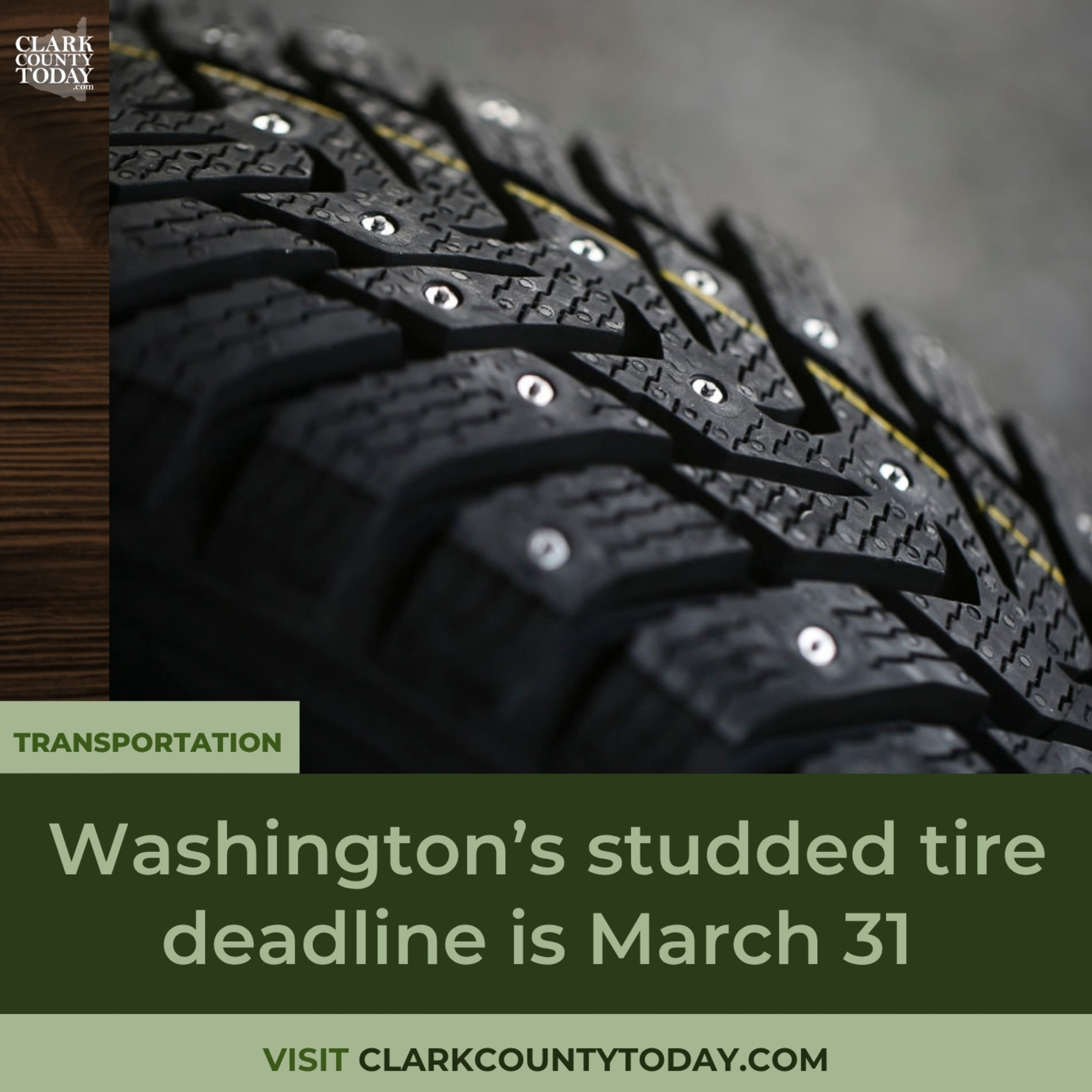 WSDOT warns drivers: Remove studded tires by March 31 or face fine episode artwork