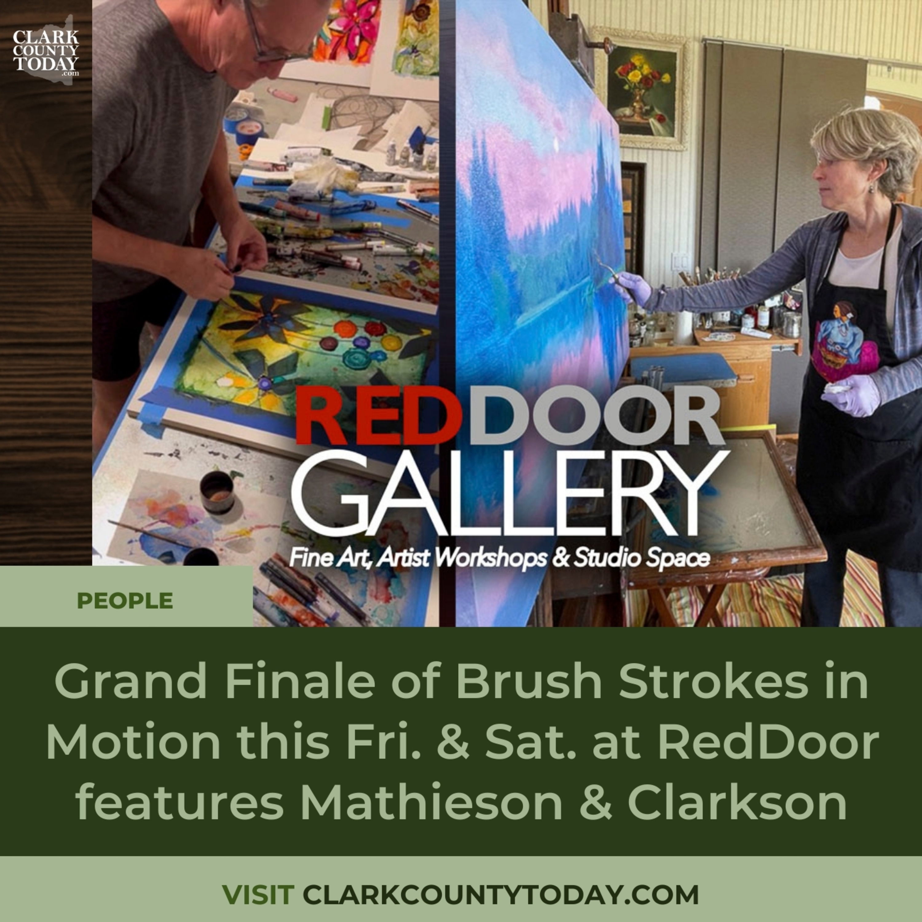 Grand Finale of Brush Strokes in Motion this Fri. & Sat. at RedDoor features Mathieson & Clarkson episode artwork