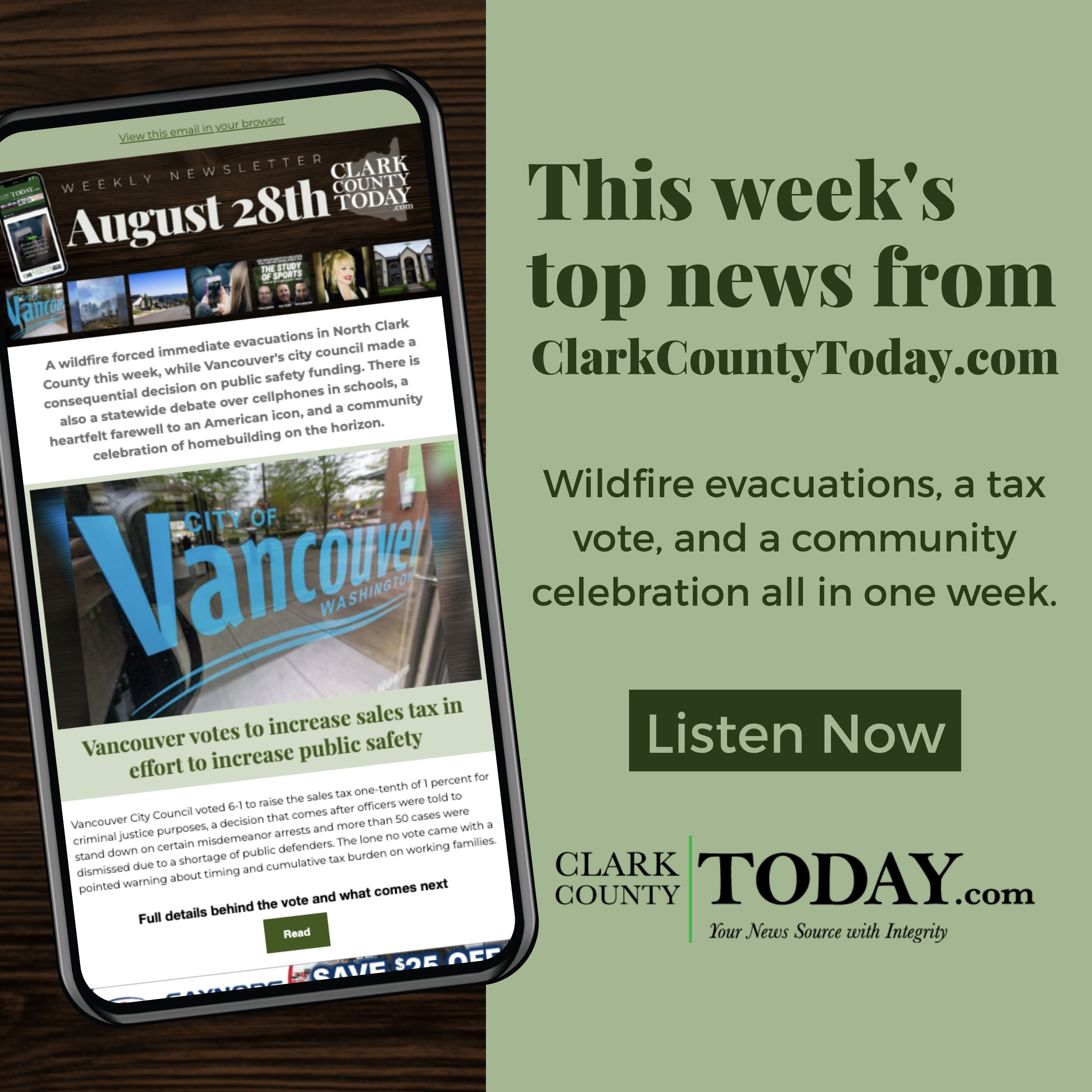 Clark County Today Newsletter: Aug. 28, 2026