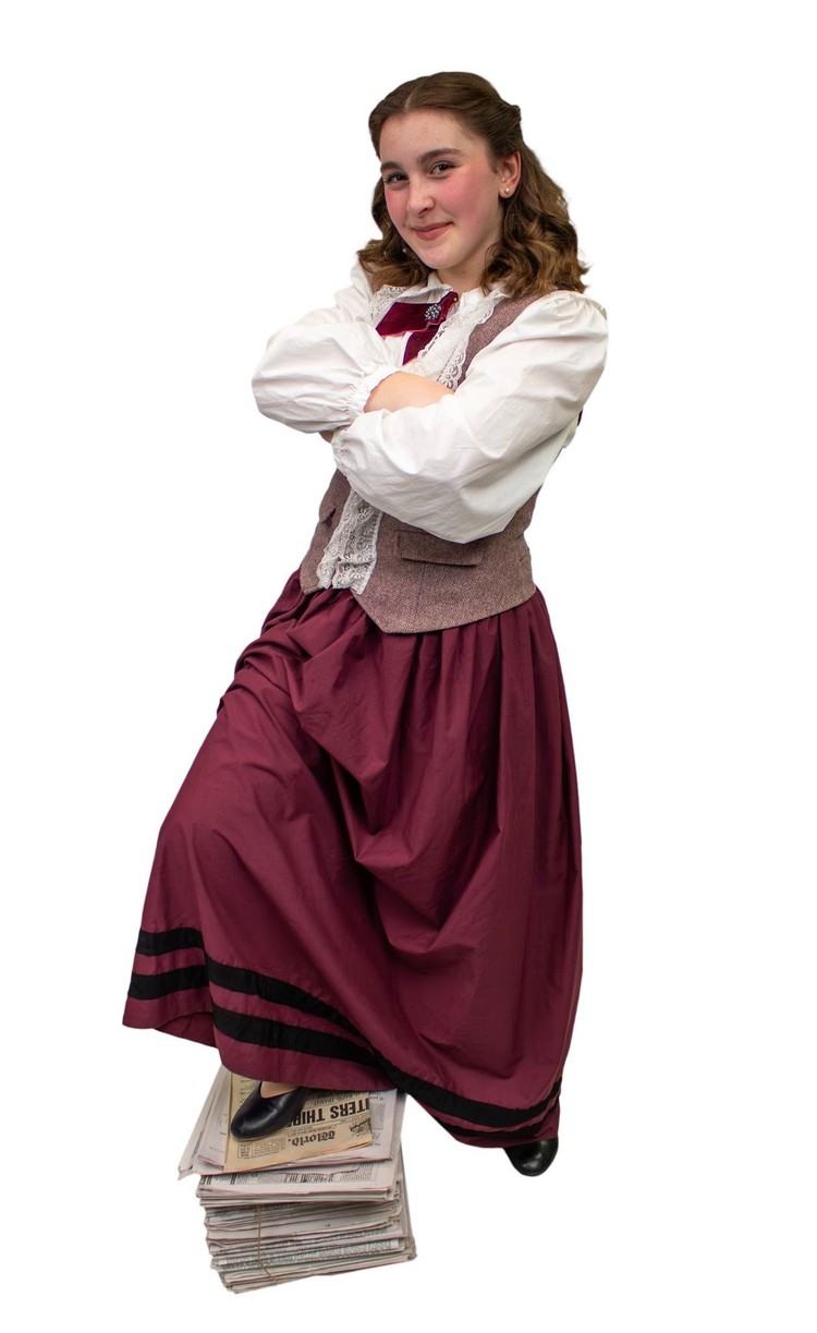 Chloe McIlroy is Katherine Plumber in Newsies