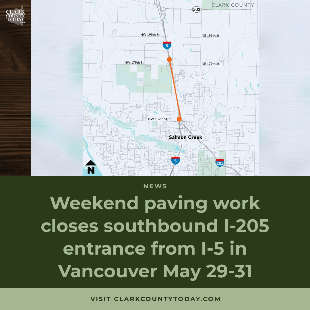 I-205 Ramp Closes This Weekend in Vancouver