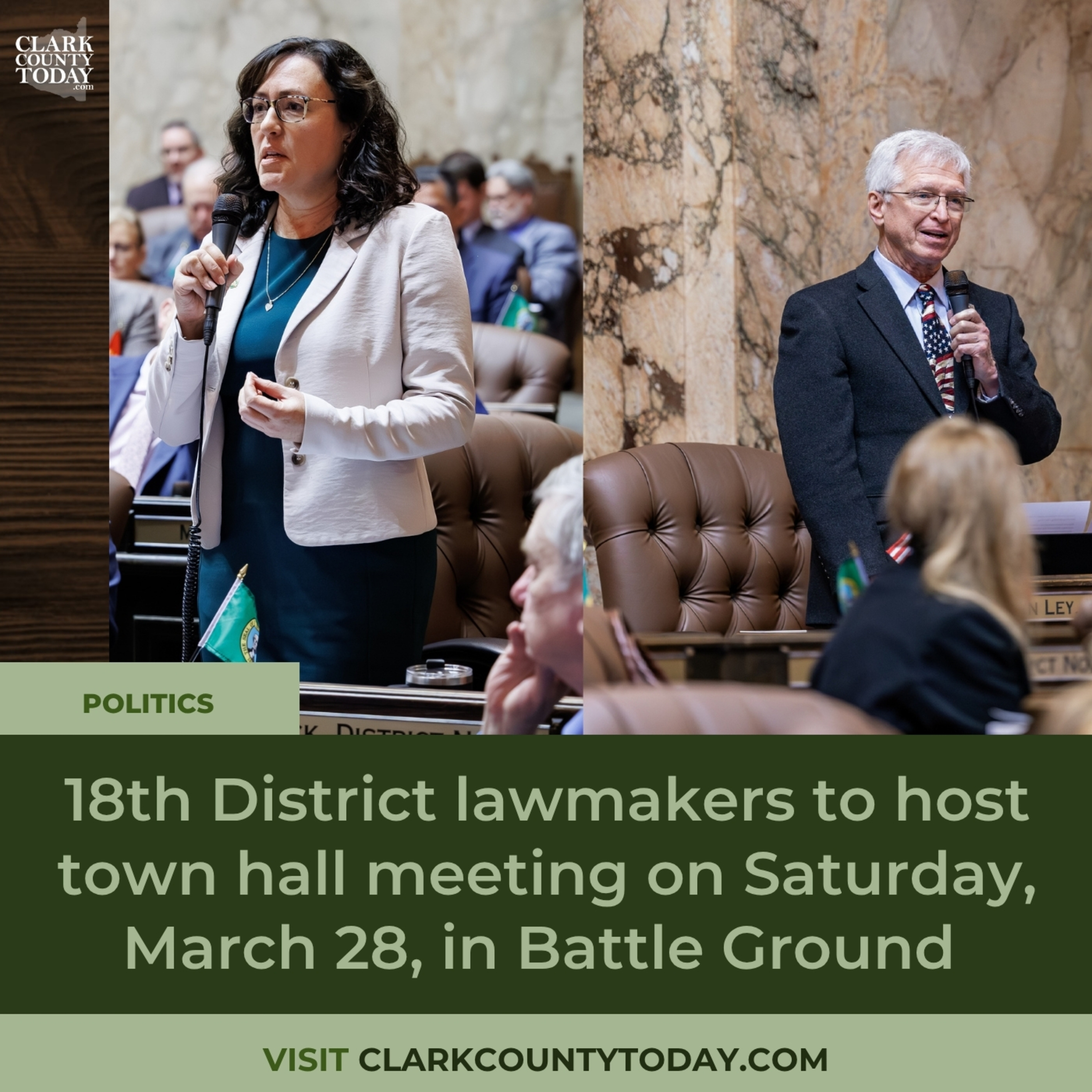 Rep. John Ley and Rep. Stephanie McClintock to host Battle Ground town hall March 28 episode artwork