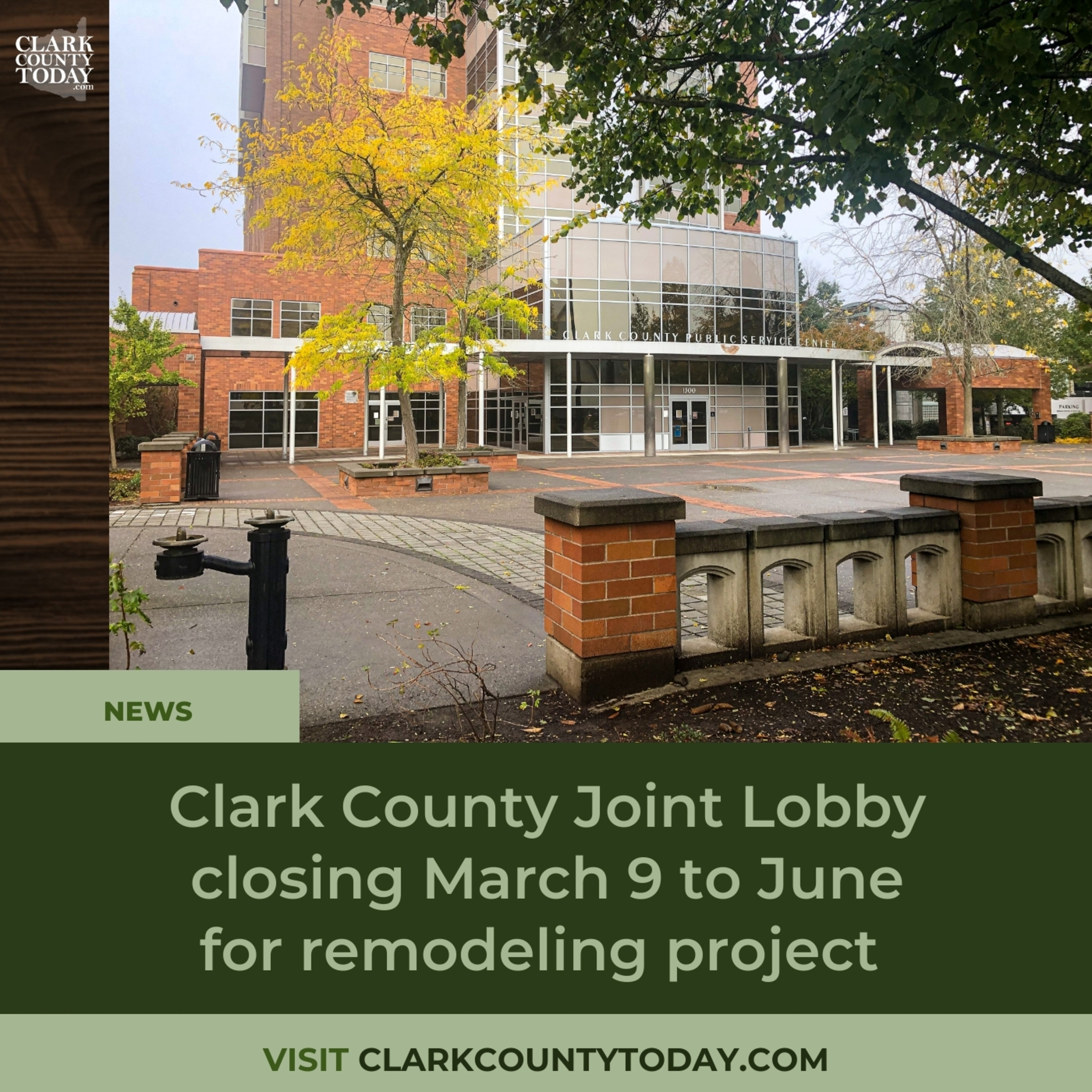 Clark County Joint Lobby closing March 9 to June for remodeling project episode artwork