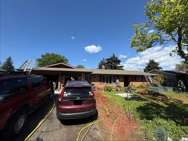 Crews reached the McGillivray Boulevard scene in three minutes, preventing spread to main living areas.
