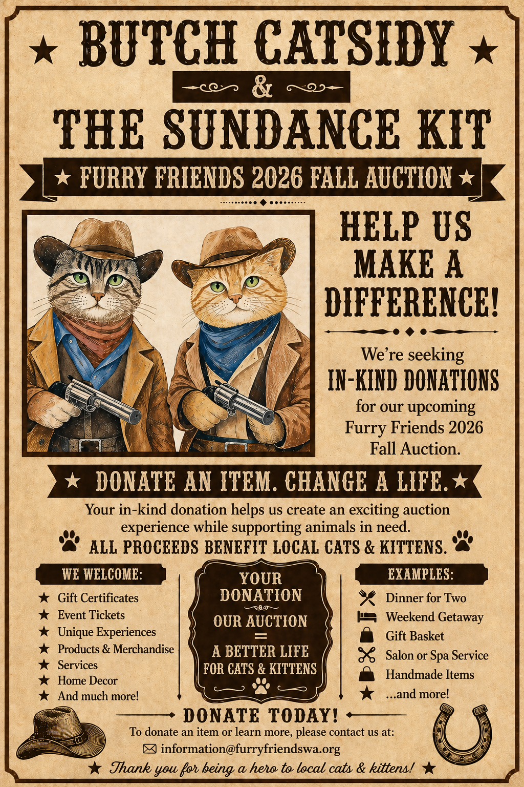 Save the date: Furry Friends Annual Dinner & Auction