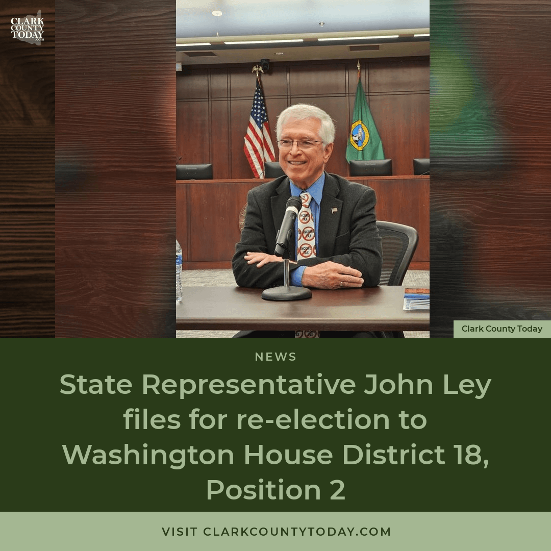Rep. John Ley Files for Re-Election in WA District 18