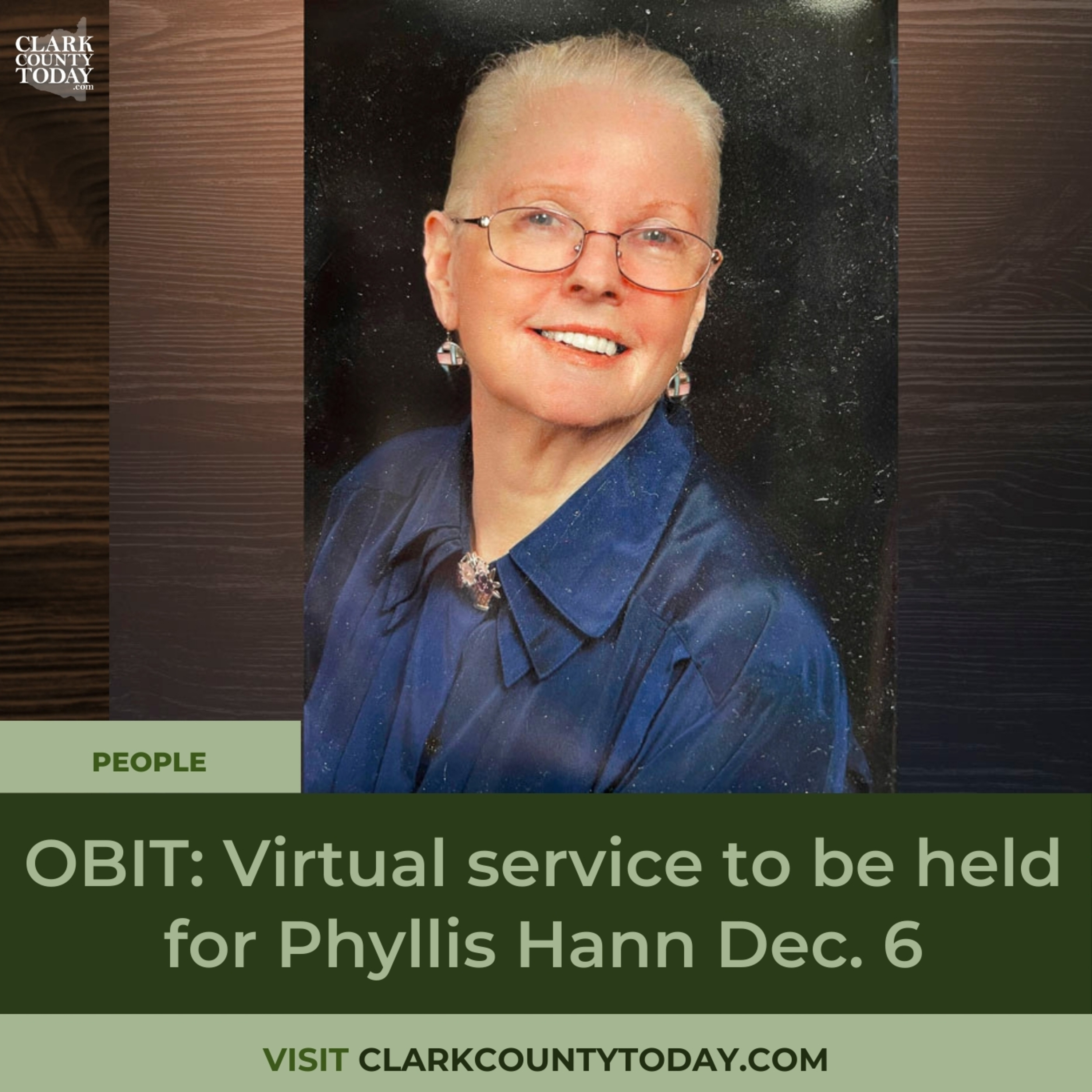 OBIT: Virtual service to be held for Phyllis Hann Dec. 6