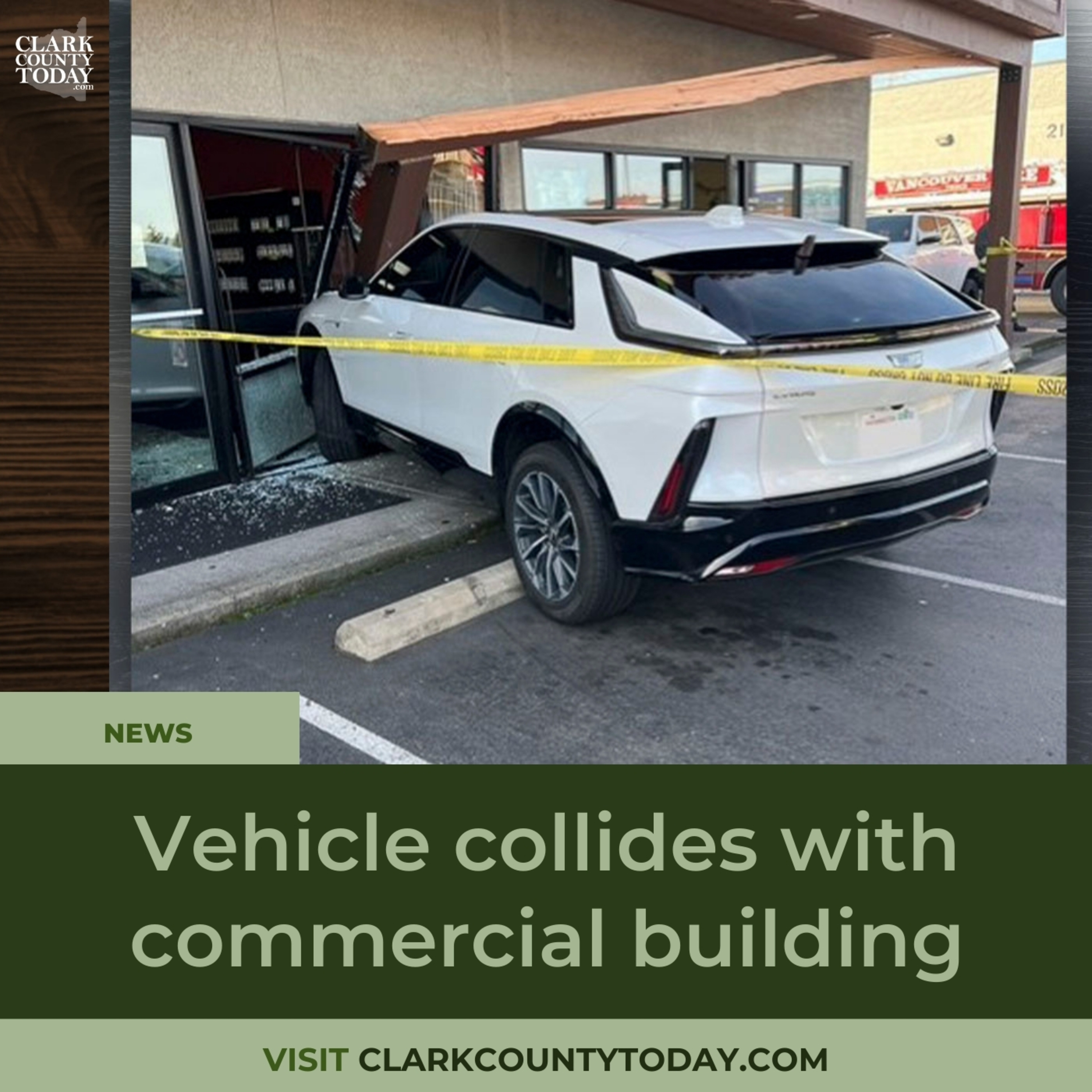 Vehicle collides with commercial building episode artwork