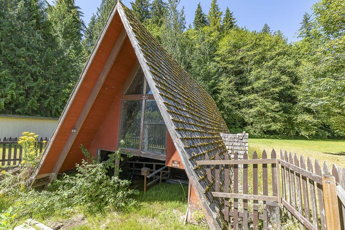 This A-frame home was half-buried during the mud flows resulting from the 1980 eruption. Photo by Mike Schultz
