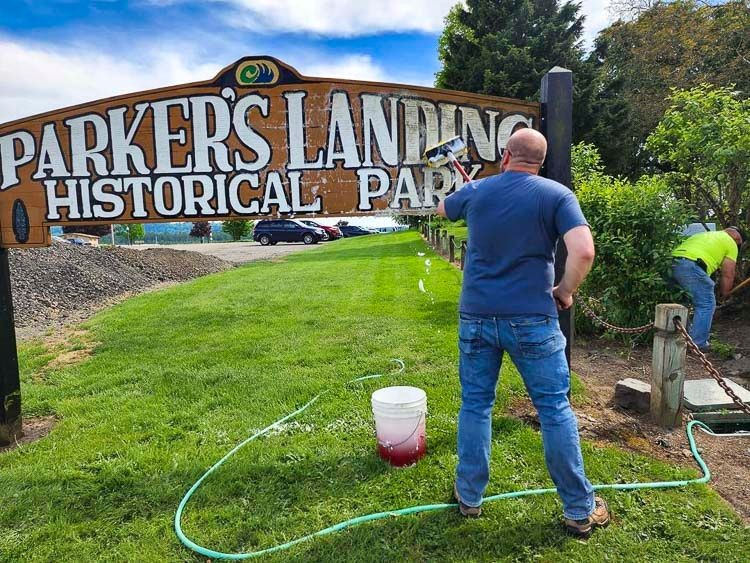 Volunteers beautify the historic Parkersville Historical Park at a previous Spruce up Day.