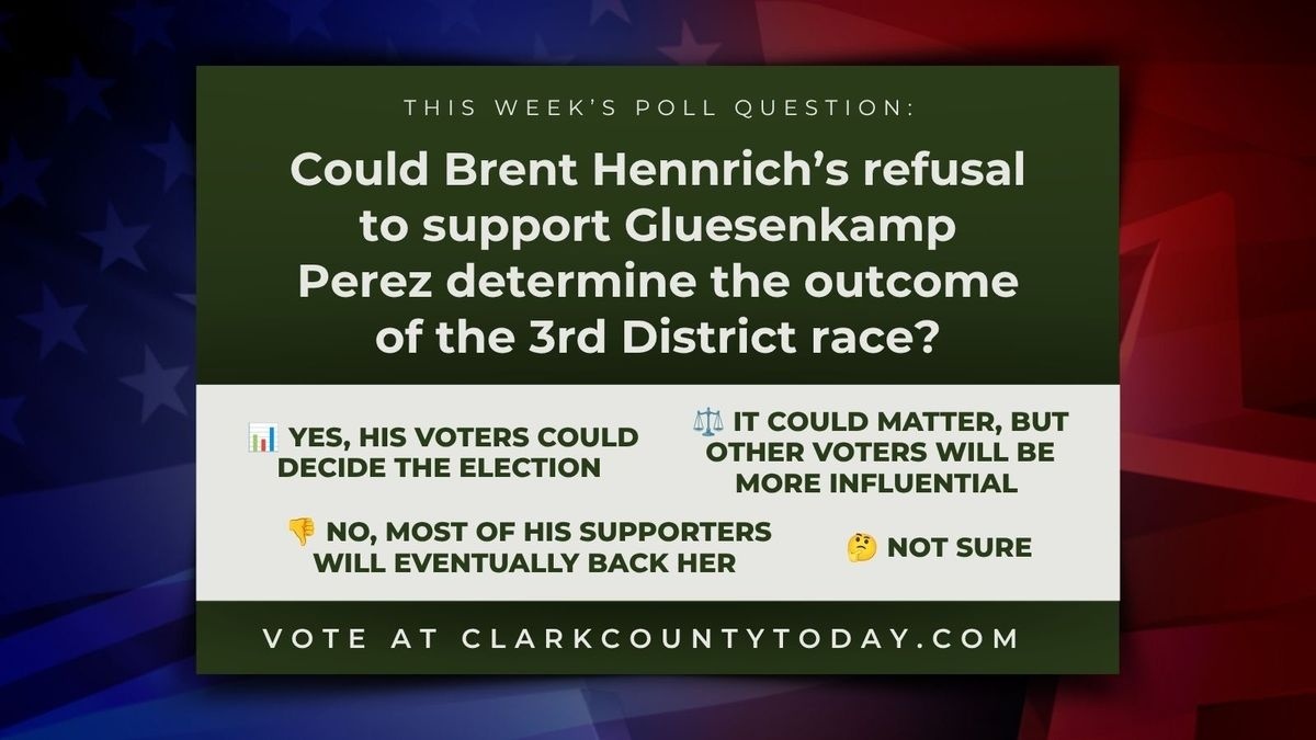 POLL: Could Brent Hennrich’s refusal to support Gluesenkamp Perez determine the outcome of the 3rd District race?