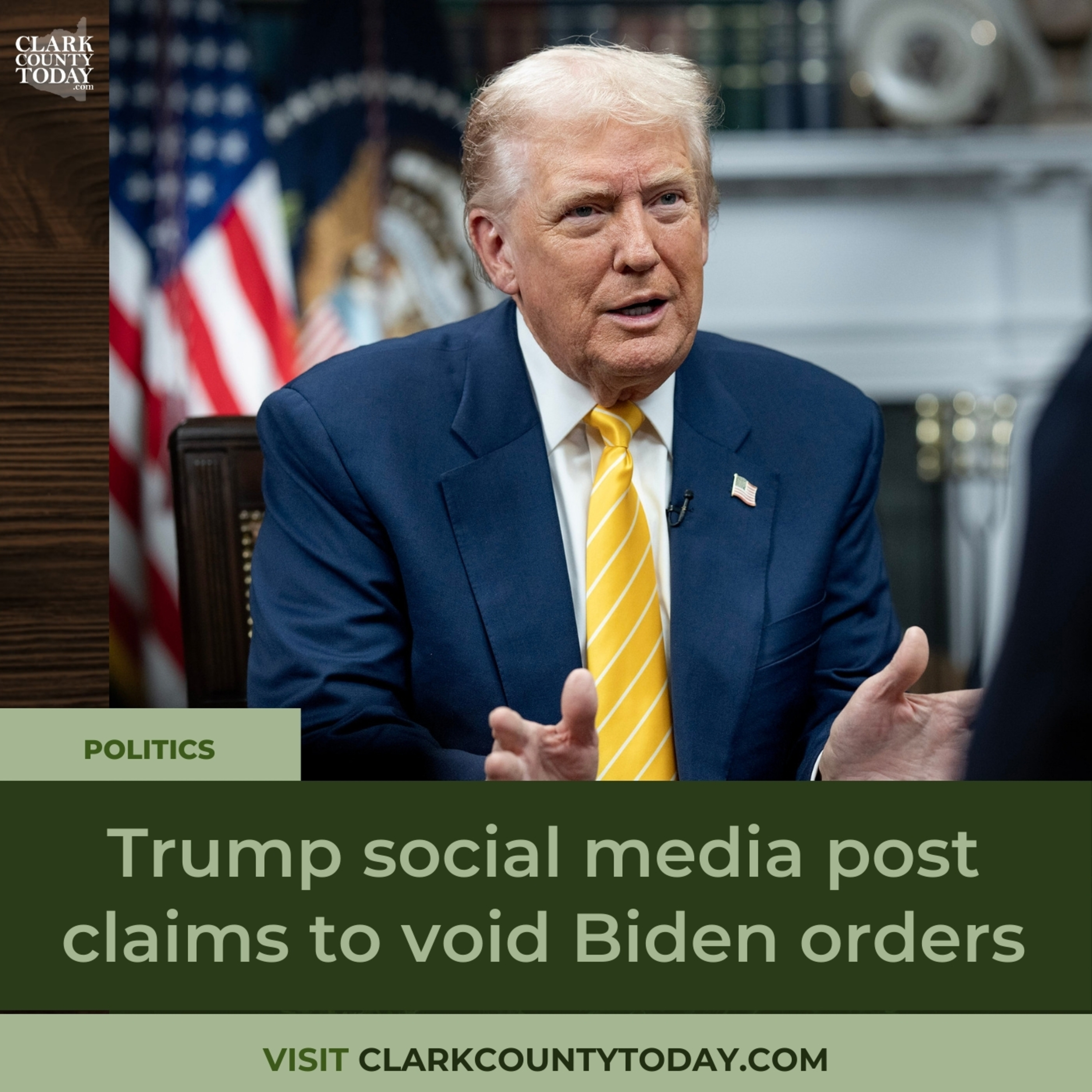 Trump social media post claims to void Biden orders