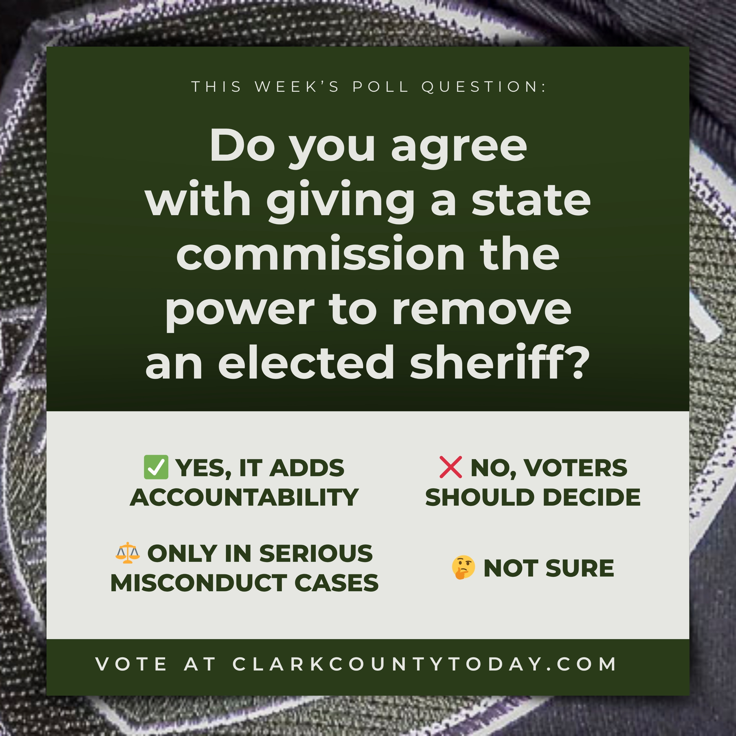 Sheriff Removal in Washington: Poll Gauges Public on State Commission Power episode artwork
