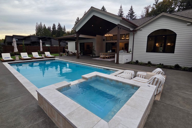 One of the eight homes in this year’s GRO Parade of Homes features a swimming pool.