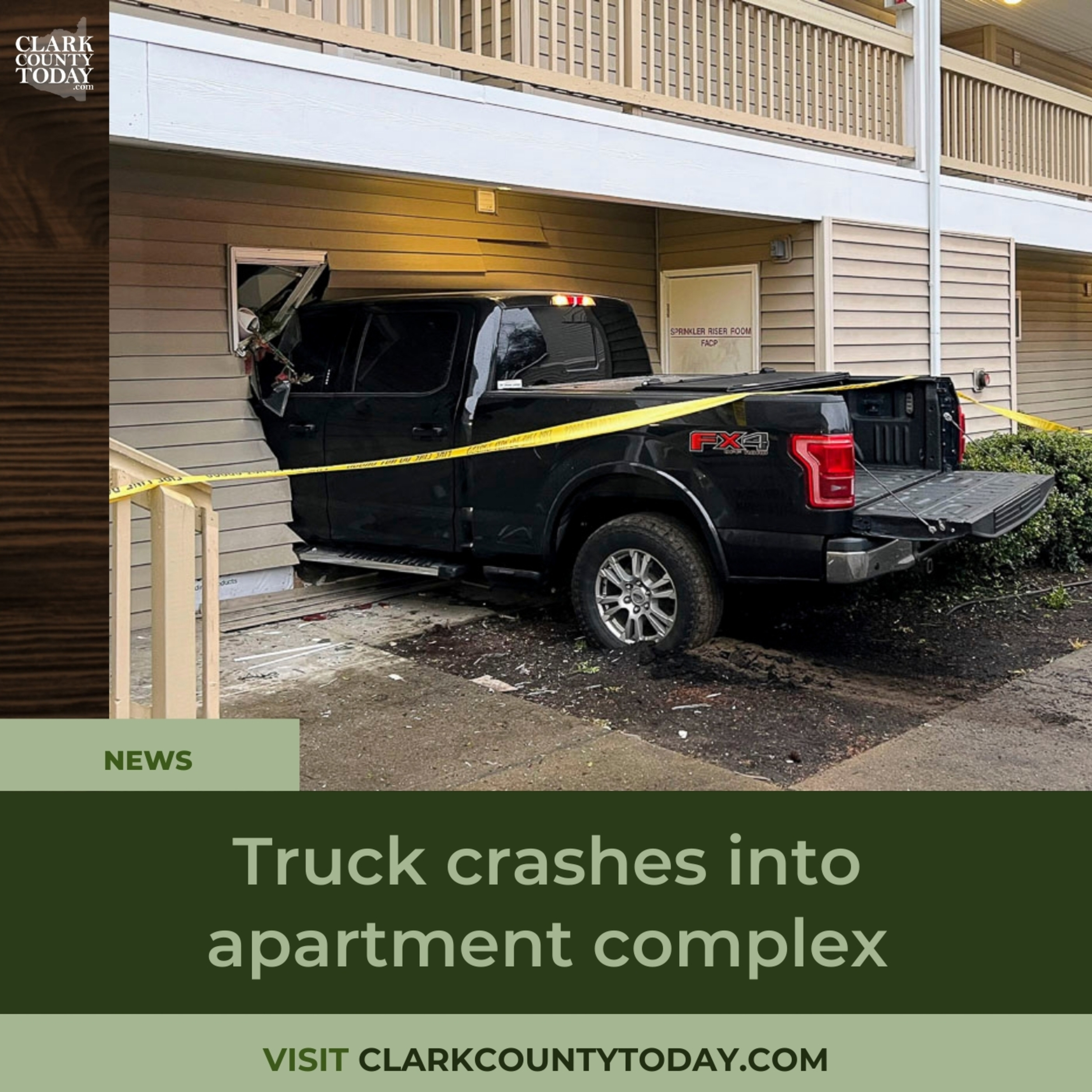 Truck crashes into apartment complex episode artwork