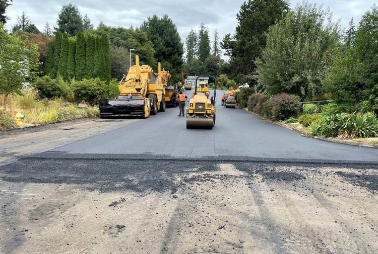 Paving the final road at Valley View Estates.