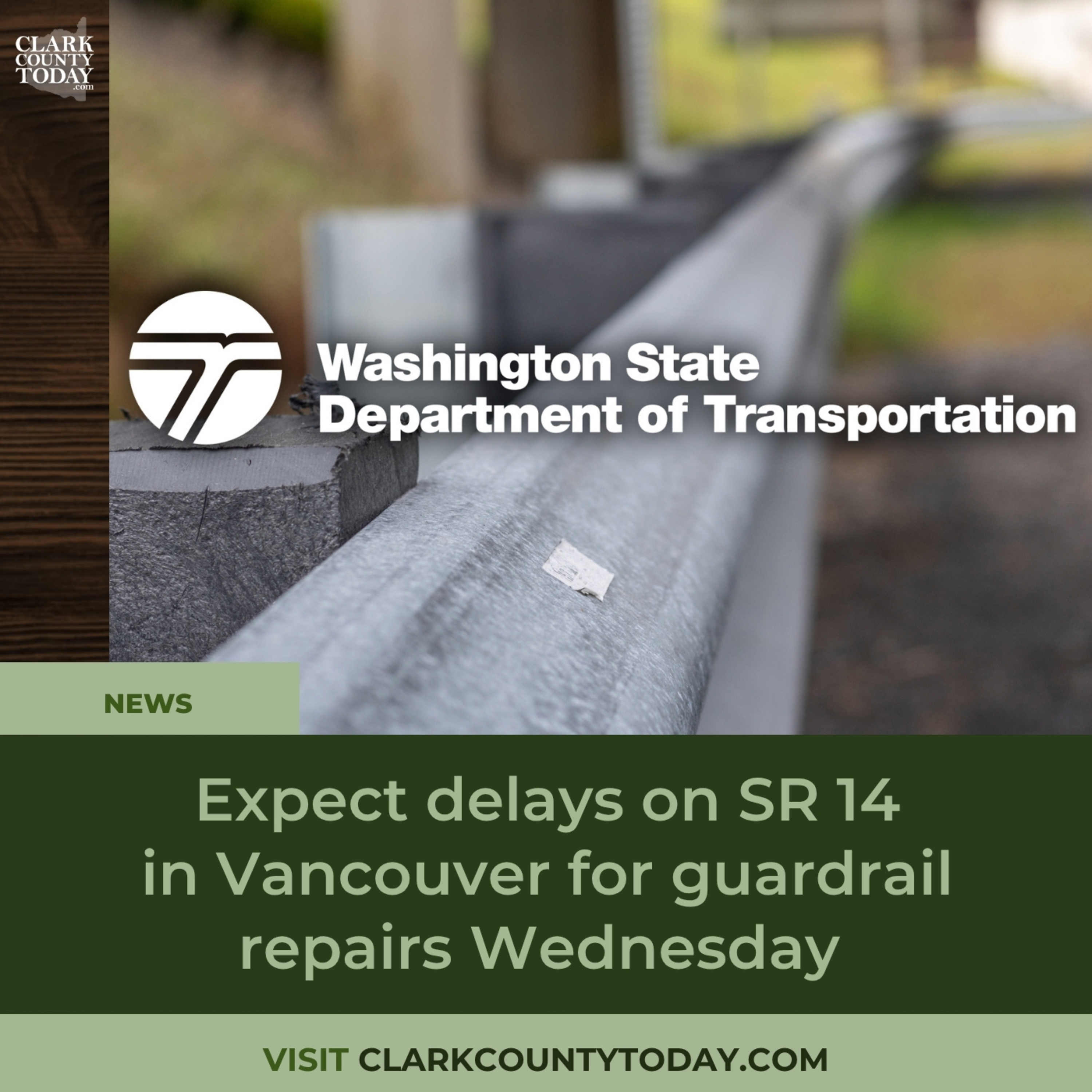 WSDOT lane closures on SR 14 for Vancouver guardrail repairs episode artwork