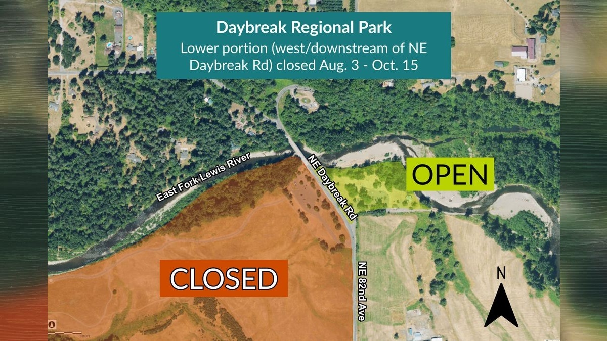 Portion of Daybreak Regional Park to close Aug. 3 through Oct. 15 for restoration project construction