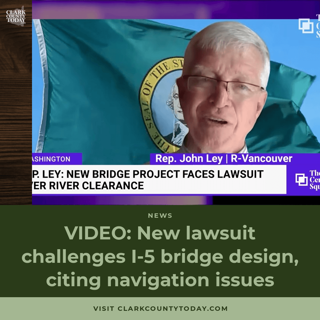 Audio artwork for “VIDEO: New lawsuit challenges I-5 bridge design, citing navigation issues”
